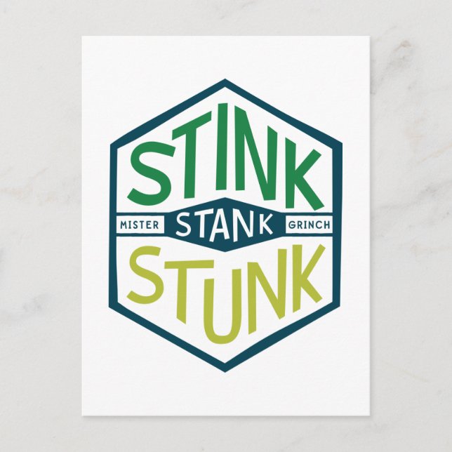 Stink Stank Stunk Badge Postcard (Front)