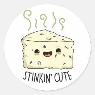 Stinkin Cute Funny Cheese Pun  Classic Round Sticker