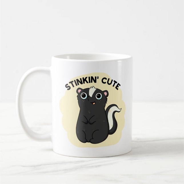 Stinkin Cute Funny Skunk Pun  Coffee Mug (Left)