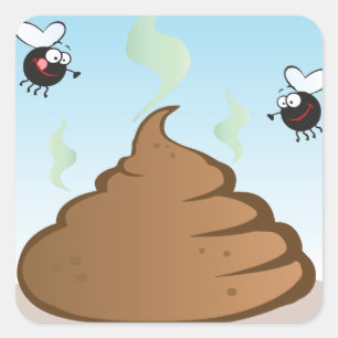 Stinky Pile Of Poop Square Sticker