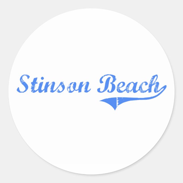 Stinson Beach California Classic Design Round Sticker (Front)