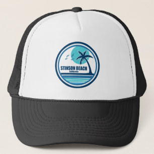 Stinson Beach California Palm Tree Birds Trucker Hat