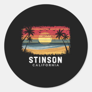 Stinson Beach California Surfboard Beach  Classic Round Sticker