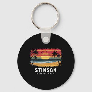 Stinson Beach California Surfboard Beach Keychain