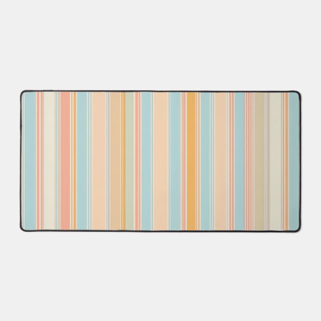 Stipped Desk Mat, Aesthetic Desk Decor, Keyboard R Mat (Front)