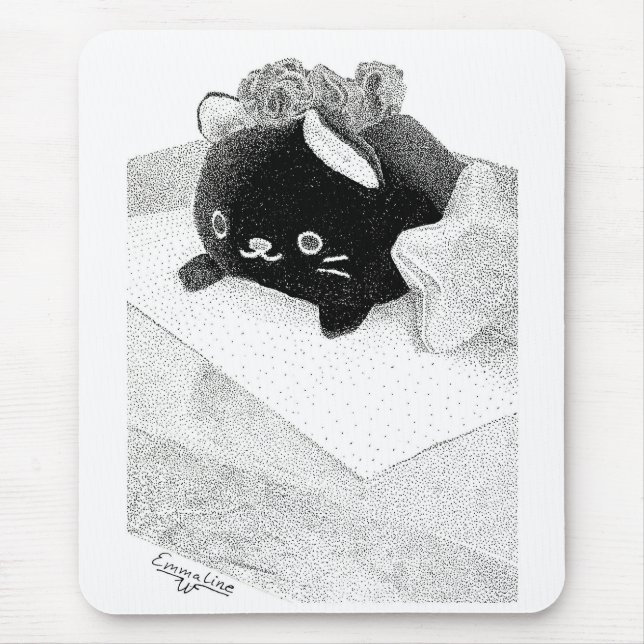 Stippled Kitty Mouse Pad (Front)