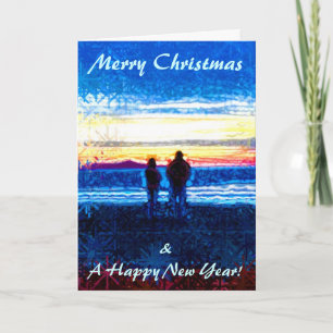 Stippled Sunset Christmas Card