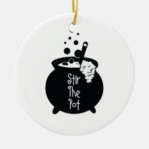 Stir The Pot – Witch Cauldron Ceramic Ornament