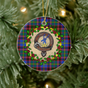 Stirling Badge & Tartan Personalized Christmas Ceramic Ornament