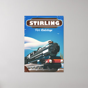 Stirling Scotland vintage train poster. Canvas Print