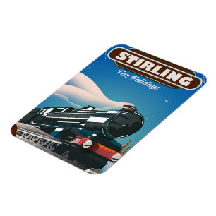 Stirling Scotland vintage train poster. Magnet