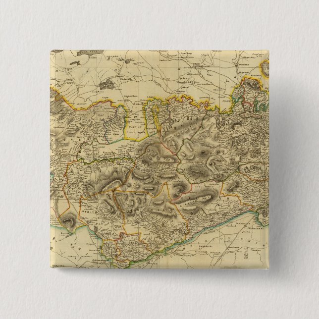 Stirlingshire 2 Inch Square Button (Front)