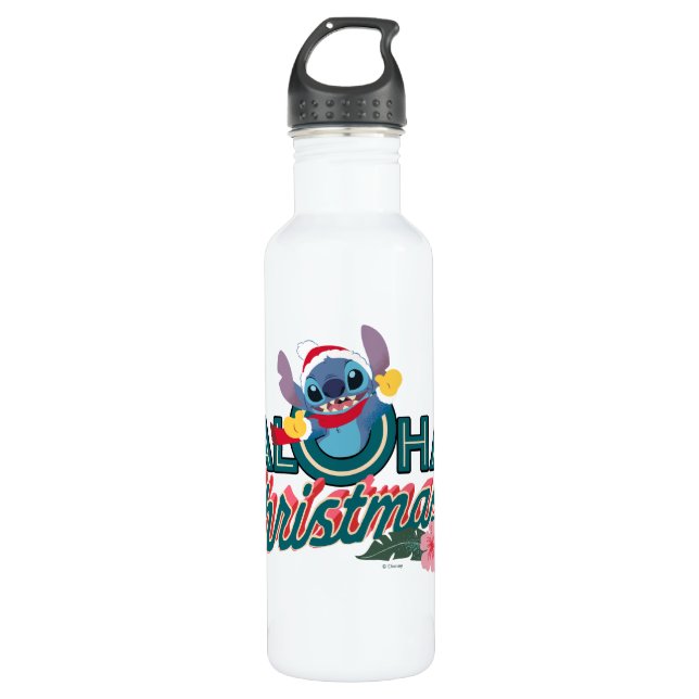 Stitch | Aloha Christmas 710 Ml Water Bottle (Front)