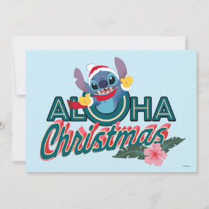 Stitch   Aloha Christmas Card