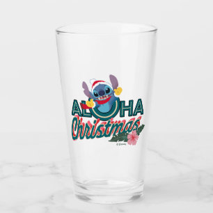 Stitch   Aloha Christmas Glass