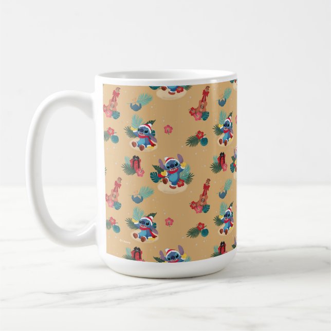 Stitch | Aloha Christmas Pattern Coffee Mug (Left)