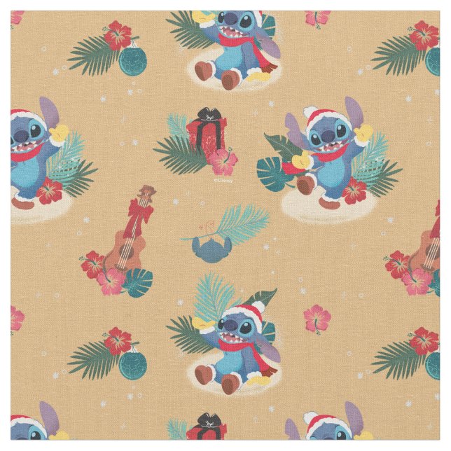 Stitch | Aloha Christmas Pattern Fabric (Close Up)