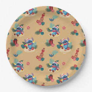 Stitch   Aloha Christmas Pattern Paper Plate