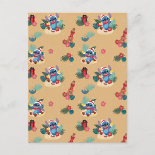 Stitch   Aloha Christmas Pattern Postcard