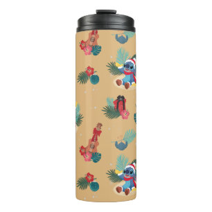 Stitch   Aloha Christmas Pattern Thermal Tumbler
