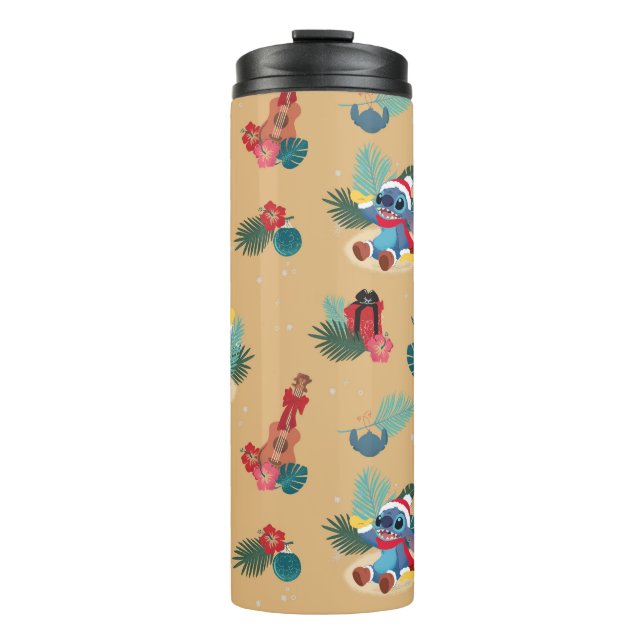 Stitch | Aloha Christmas Pattern Thermal Tumbler (Front)