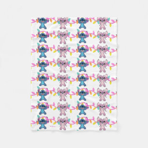 Stitch & Angel Christmas Pattern Fleece Blanket