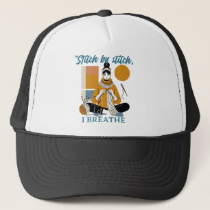 Stitch by Stitch I Breathe – Frase emocional para  Trucker Hat