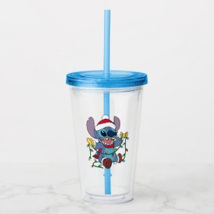 Stitch Christmas Lights Acrylic Tumbler