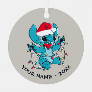 Stitch   Christmas Lights Metal Ornament