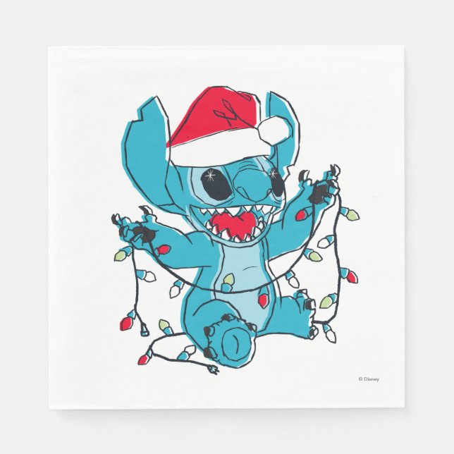 Stitch | Christmas Lights Napkin (Front)