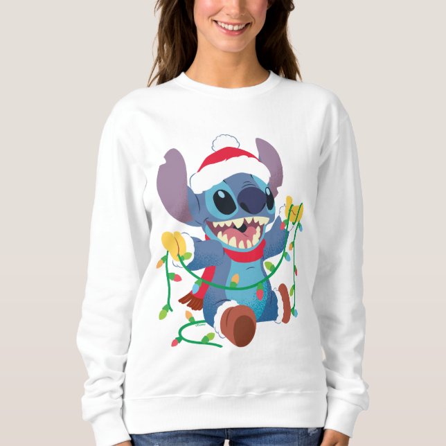 Stitch Christmas Lights Stylized Sweatshirt (Front)