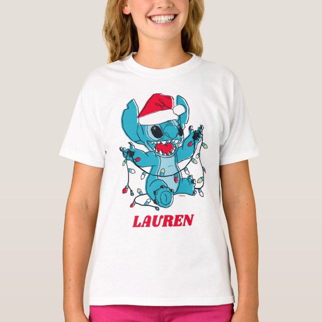 Stitch | Christmas Lights T-Shirt (Front)