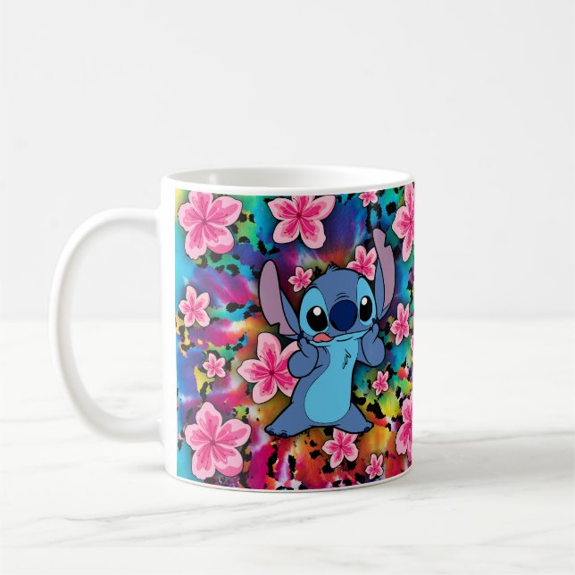 Stitch colorfull and floral mug  (Left)