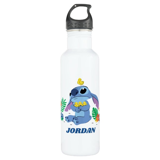 Stitch Cuddling Baby Easter Chicks 710 Ml Water Bottle (Front)