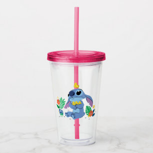 Stitch Cuddling Baby Easter Chicks Acrylic Tumbler