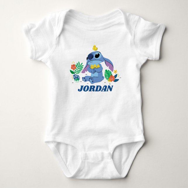 Stitch Cuddling Baby Easter Chicks Bodysuit (Front)