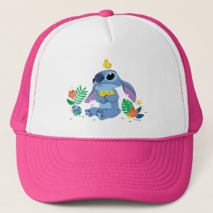 Stitch Cuddling Baby Easter Chicks Trucker Hat