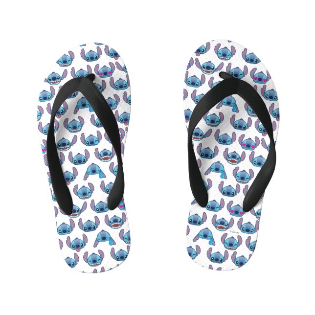 Stitch Emoji Pattern Kid's Flip Flops (Footbed)