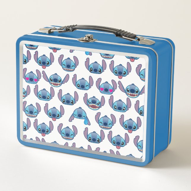 Stitch Emoji Pattern Metal Lunch Box (Front)