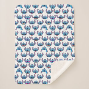 Stitch Emoji Pattern Sherpa Blanket