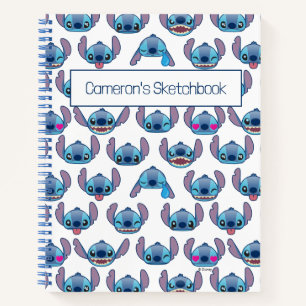 Stitch Emoji Pattern Sketch Notebook