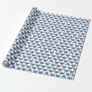 Lilo and Stitch  Stitch Green Holiday Pattern Wrapping Paper