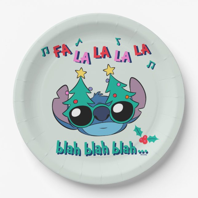 Stitch Fa La La La La - Holiday Harmonies! Paper Plate (Front)