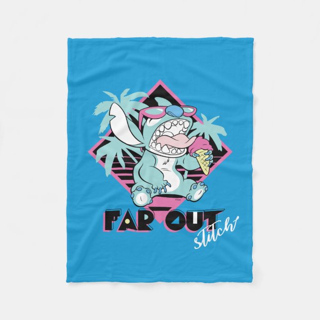 Stitch | Far Out Retro Graphic Fleece Blanket (Front)