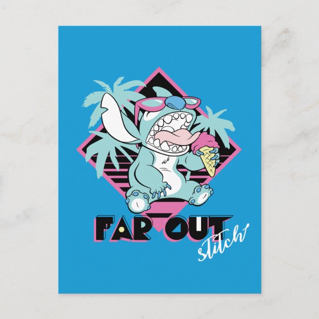 Stitch | Far Out Retro Graphic Postcard (Front)