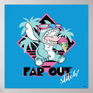 Stitch   Far Out Retro Graphic Poster