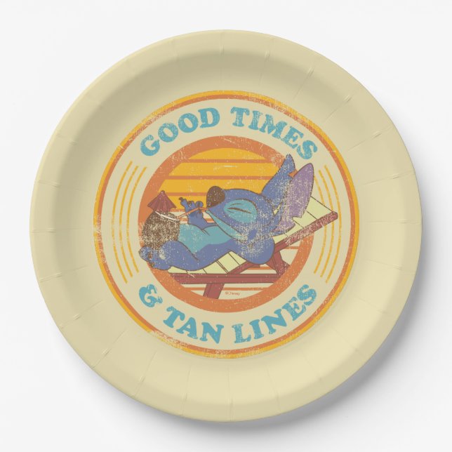 Stitch | Good Times & Tan Lines Paper Plate (Front)