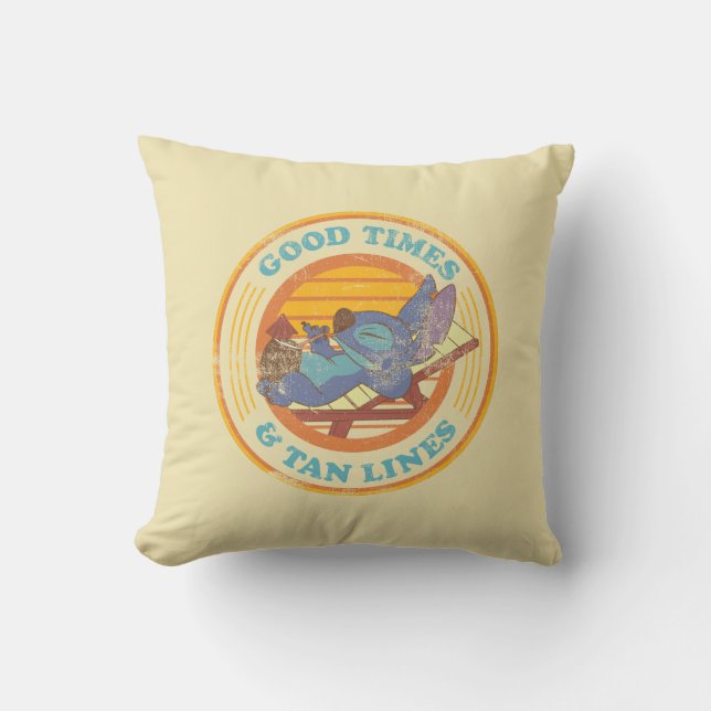Stitch | Good Times & Tan Lines Throw Pillow (Front)
