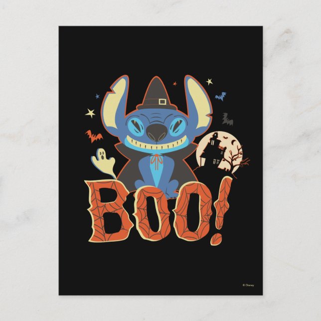Stitch Halloween Boo Postcard (Front)