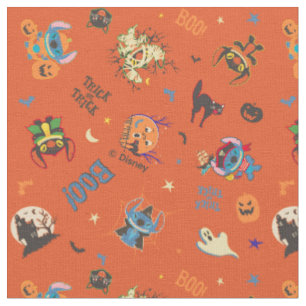 Stitch Halloween Trick-or-Treat Pattern Fabric